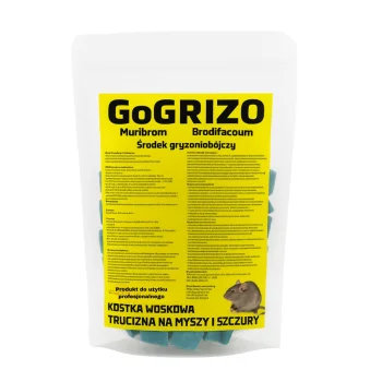 TRUTKA TRUCIZNA NA SZCZURY MYSZY GRYZONIE silna 1,5KG MURIBROM KOSTKA