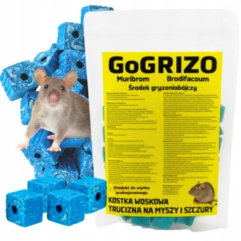 TRUTKA TRUCIZNA NA SZCZURY MYSZY GRYZONIE silna 1,5KG MURIBROM KOSTKA
