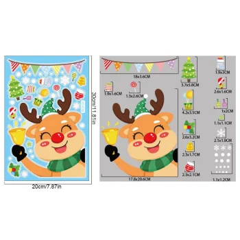 NAKLEJKI ŚWIĄTECZNE NA OKNO SZYBĘ KOLOROWE DLA DZIECI 6 ARKUSZY MIKOŁAJ