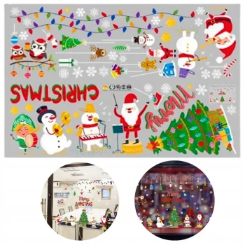 ŚWIĄTECZNE NAKLEJKI NA OKNA SZYBY BOŻE NARODZENIE OZDOBY DEKORACJE 90x60 CM