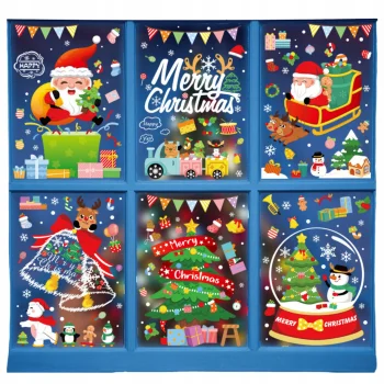 NAKLEJKI NA OKNA SZYBY NA ŚWIĘTA ŚWIĄTECZNE 6 ARKUSZY ŚNIEŻYNKI OZDOBY A4