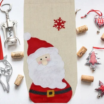 POKROWIEC NA BUTELKĘ WINO ŚWIĄTECZNY PREZENT NA ŚWIĘTA WOREK JUTOWY