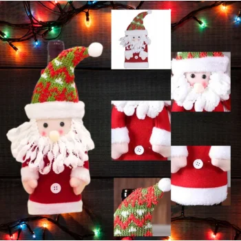 POKROWIEC NA BUTELKĘ WINO ŚWIĄTECZNY PREZENT NA ŚWIĘTA MIKOŁAJ ETUI UBRANKO