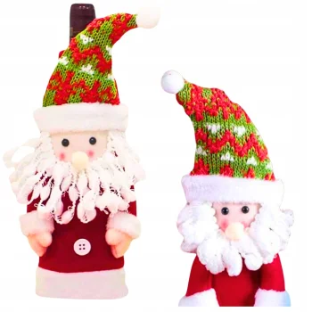 POKROWIEC NA BUTELKĘ WINO ŚWIĄTECZNY PREZENT NA ŚWIĘTA MIKOŁAJ ETUI UBRANKO