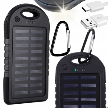 Powerbank Solarny Ładowarka Solarna 4000mAh Latarka Power Bank Pojemny
