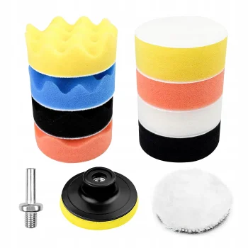 Zestaw Gąbek Padów Polerskich Pady na Wiertarkę Polerkę do Polerowania 11el
