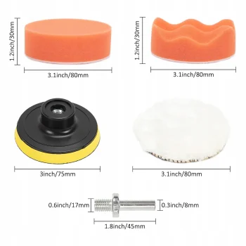 Zestaw Gąbek Padów Polerskich Pady na Wiertarkę Polerkę do Polerowania 11el