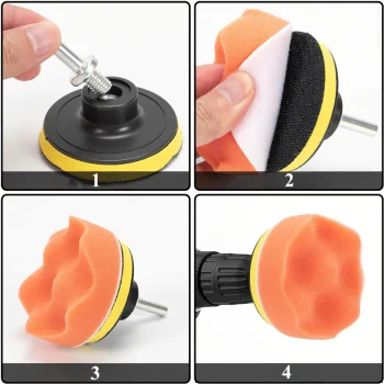 Zestaw Gąbek Padów Polerskich Pady na Wiertarkę Polerkę do Polerowania 11el