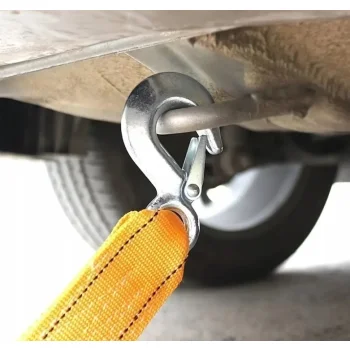 Lina Holownicza Pas Do Holowania Auta Żółta 3 Metry Na Haki Mocna Linka