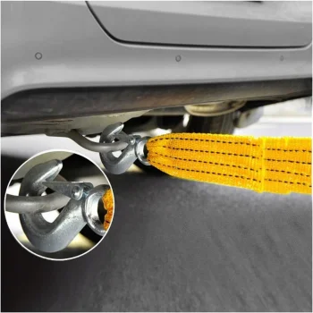 Lina Holownicza Pas Do Holowania Auta Żółta 3 Metry Na Haki Mocna Linka