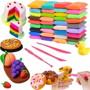 Piankolina 36szt Ciastolina Glina Pianka + Nożyki Magiczna Masa Plastyczna