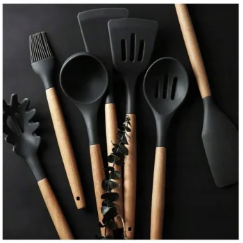 ZESTAW AKCESORIÓW PRZYBORÓW KUCHENNYCH Silikonowe 12 el. ŁYŻKA CHOCHLA
