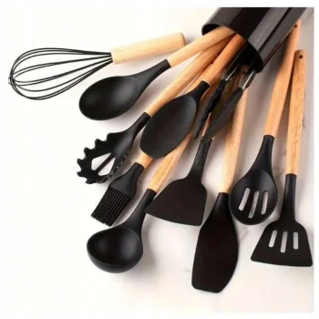 ZESTAW AKCESORIÓW PRZYBORÓW KUCHENNYCH Silikonowe 12 el. ŁYŻKA CHOCHLA