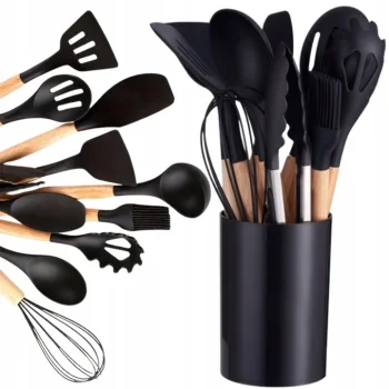 ZESTAW AKCESORIÓW PRZYBORÓW KUCHENNYCH Silikonowe 12 el. ŁYŻKA CHOCHLA