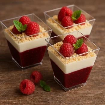 PUCHARKI NA DESER DO DESERÓW POJEMNIKI kwadratowe plastikowe 120ml 25 szt