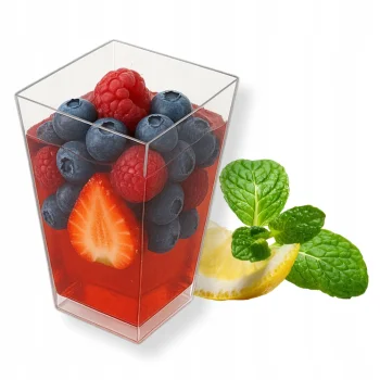 PUCHARKI NA DESER DO DESERÓW POJEMNIKI kwadratowe plastikowe 160ml 25 szt