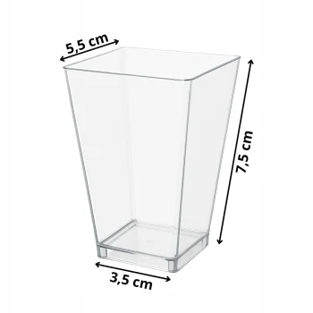PUCHARKI NA DESER DO DESERÓW POJEMNIKI kwadratowe plastikowe 160ml 25 szt