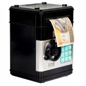Sejf Skarbonka Elektryczna Bankomat Na Kod PIN Monety Banknoty Wpłatomat