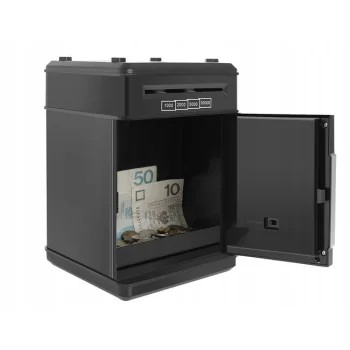 Sejf Skarbonka Elektryczna Bankomat Na Kod PIN Monety Banknoty Wpłatomat