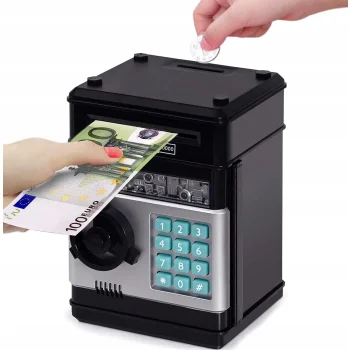 Sejf Skarbonka Elektryczna Bankomat Na Kod PIN Monety Banknoty Wpłatomat