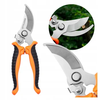 SEKATOR OGRODOWY DO GAŁĘZI PĘDÓW NOŻYCE OSTRZE MIJAJĄCE mocne ostre 19cm