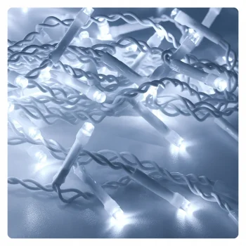 LAMPKI ŚWIĄTECZNE SOPLE Girlanda Świetlna Kurtyna 300 LED Zimny biały