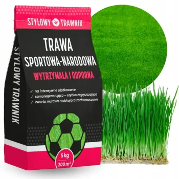 TRAWA NASIONA Sportowa Boiskowa Wytrzymała Samozageszczająca Trawnik 5kg