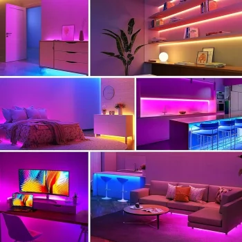 TAŚMA LED RGB KOLOROWA 5M WODOODPORNA PASEK PILOT LEDY LAMPKI Z PILOTEM