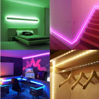 TAŚMA LED RGB KOLOROWA 5M WODOODPORNA PASEK PILOT LEDY LAMPKI Z PILOTEM