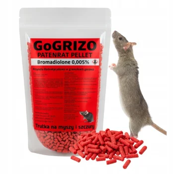 TRUTKA ŚRODEK NA SZCZURY MYSZY GRYZONIE 1KG BROMADIOLON GRANULAT PATENRAT