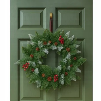 WIANEK świąteczny DEKORACJA STROIK NA ŚWIĘTA Na drzwi stół SZYSZKI 65 CM