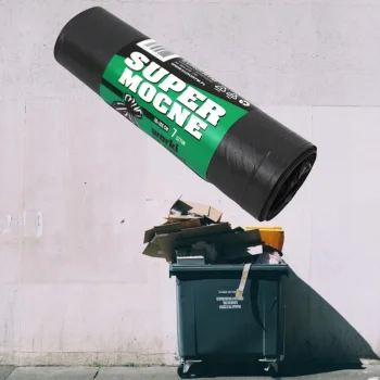 WORKI NA ŚMIECI 120 LITRÓW CZARNE BARDZO MOCNE SUPER STRONG 7 SZT.