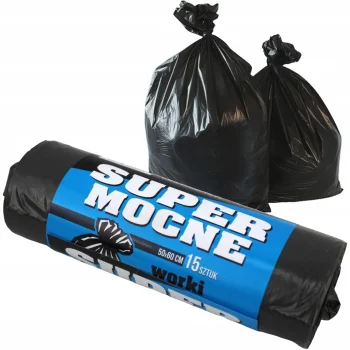 Worki Na Śmieci Super Mocne 15 szt 35 Litrów Czarne Do Segregacji