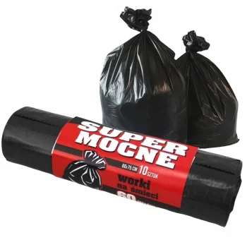 Worki Na Śmieci Super Mocne 60 L 10 szt Czarne Do Segregacji