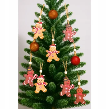 Ozdoby choinkowe zawieszki DREWNIANE PIERNICZKI 12szt Bombki na choinkę