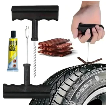 Zestaw Naprawczy do Opon Bezdętkowych Wiertło Szydło Klej 25 x Sznurki