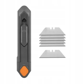 ZESTAW NOŻY TAPECIAK z ostrzem łamanym TRAPEZOWY SKROBAK ostrza wymienne