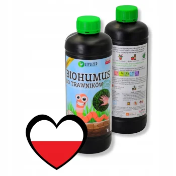 BIOHUMUS DO TRAWNIKÓW organiczny NAWÓZ naturalny DO TRAWY OGRODU 1L HUMUS