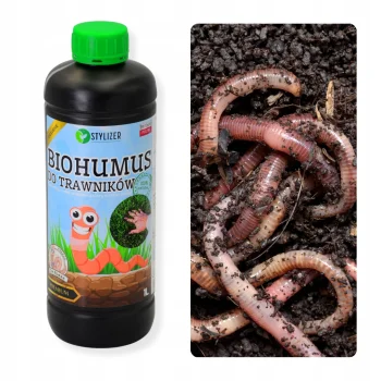 BIOHUMUS DO TRAWNIKÓW organiczny NAWÓZ naturalny DO TRAWY OGRODU 1L HUMUS