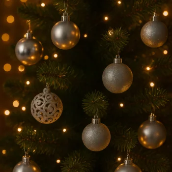 BOMBKI CHOINKOWE srebrne DUŻY ZESTAW NA ŚWIĘTA 100SZT DEKORACJE NIETŁUKĄCE