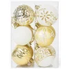 BOMBKI CHOINKOWE ZESTAW BOMBEK NA ŚWIĘTA 30 SZT NIETŁUKĄCE BIAŁO-ZŁOTE