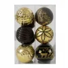 BOMBKI CHOINKOWE ZESTAW BOMBEK NA ŚWIĘTA 30 SZT NIETŁUKĄCE CZARNO-ZŁOTE