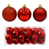 BOMBKI CHOINKOWE czerwone ZESTAW NA ŚWIĘTA 24 SZT DEKORACJE NIETŁUKĄCE
