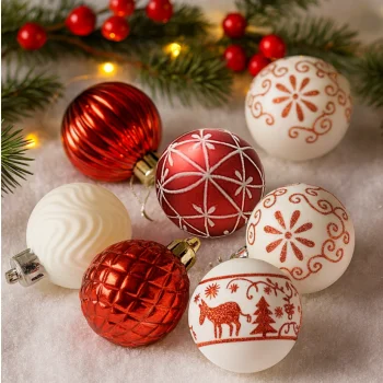 BOMBKI CHOINKOWE ZESTAW BOMBEK NA ŚWIĘTA 30 SZT OZDOBY DEKORACJE NIETŁUKĄCE