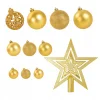 BOMBKI CHOINKOWE złote DUŻY ZESTAW NA ŚWIĘTA 100SZT DEKORACJE NIETŁUKĄCE