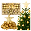 BOMBKI CHOINKOWE złote DUŻY ZESTAW NA ŚWIĘTA 100SZT DEKORACJE NIETŁUKĄCE