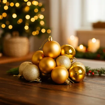 BOMBKI CHOINKOWE złote DUŻY ZESTAW NA ŚWIĘTA 100SZT DEKORACJE NIETŁUKĄCE