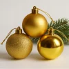 BOMBKI CHOINKOWE złote ZESTAW NA ŚWIĘTA 24 SZT DEKORACJE NIETŁUKĄCE