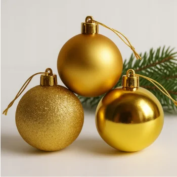 BOMBKI CHOINKOWE złote ZESTAW NA ŚWIĘTA 24 SZT DEKORACJE NIETŁUKĄCE
