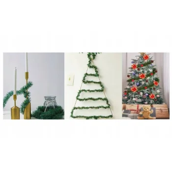 DŁUGA GIRLANDA SZTUCZNA CHOINKOWA ZIELONA ŁAŃCUCH FLORYSTYCZNY GAŁĄZKA 4 M